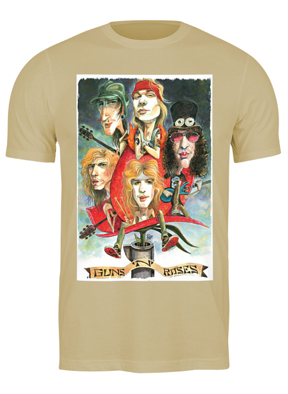 

Футболка унисекс Printio Guns n' roses бежевая 2XL, Бежевый, Guns n' roses