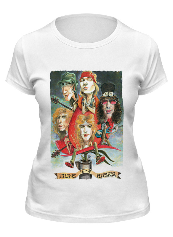 Футболка женская Printio Guns n' roses белая 2XL