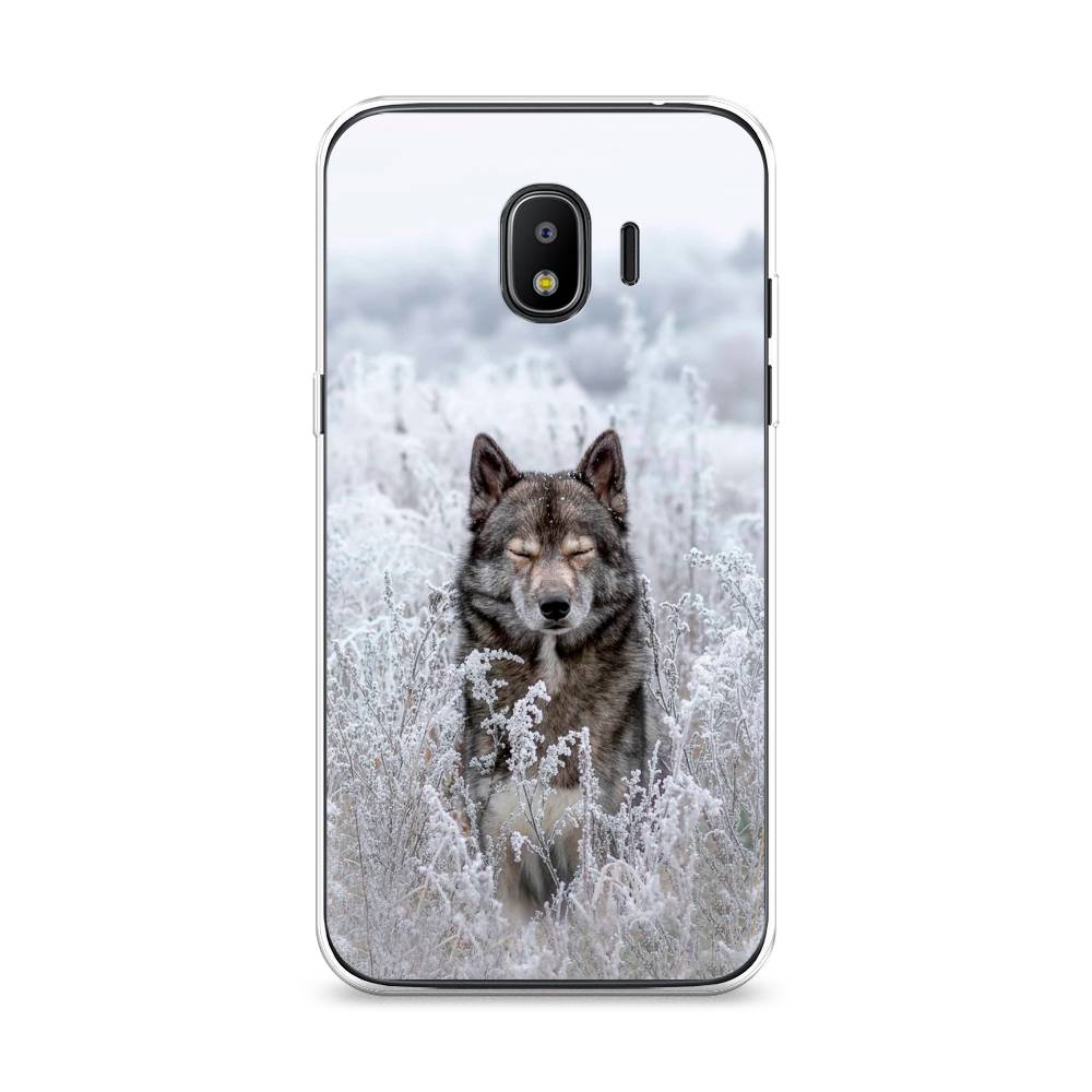 

Чехол Awog на Samsung Galaxy J2 2018 "Волк в поле", Белый;черный, 25650-1