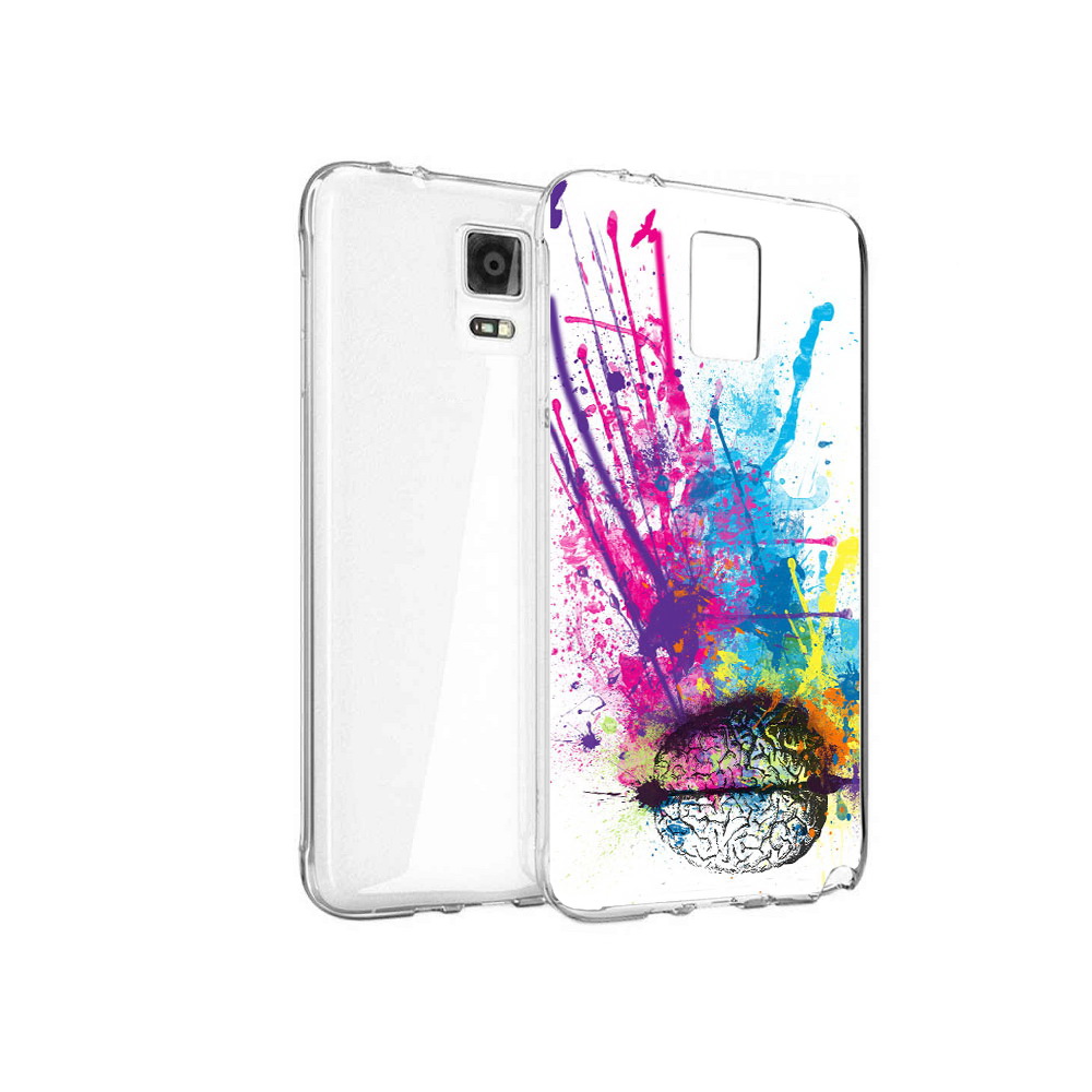 

Чехол MyPads Tocco для Samsung Galaxy Note 4 яркий красочный мозг, Прозрачный, Tocco