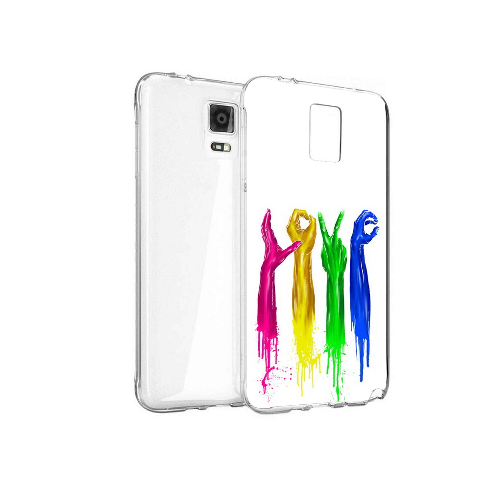 

Чехол MyPads Tocco для Samsung Galaxy Note 4 яркие руки love, Прозрачный, Tocco