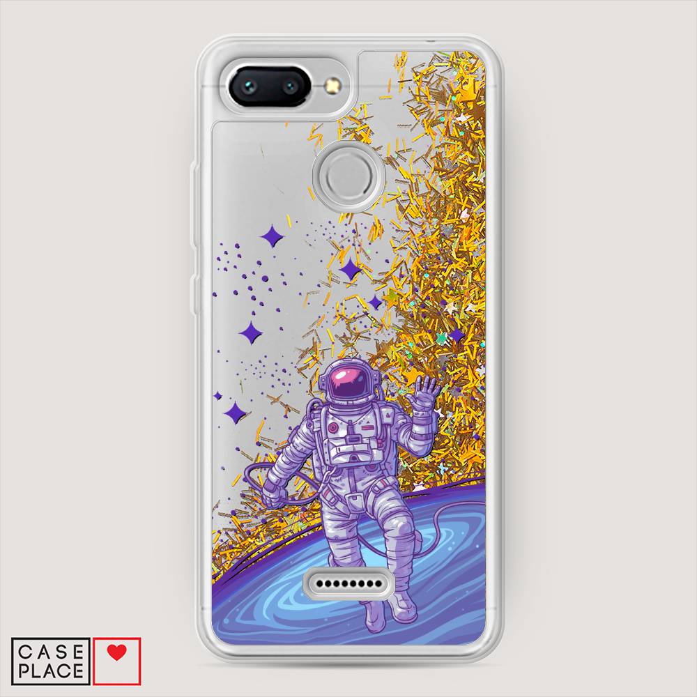 

Жидкий чехол с блестками "Космонавт в открытом космосе" на Xiaomi Redmi 6, 33890-1