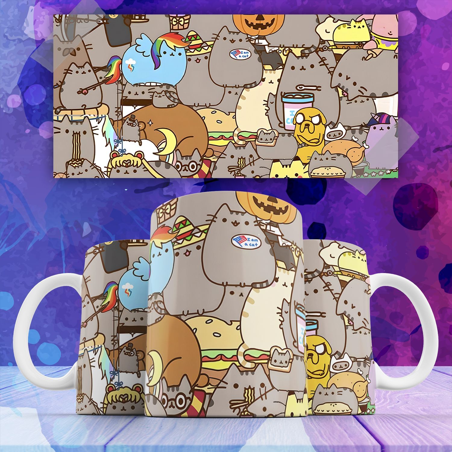 

Кружка с прикольной картинкой Кот Пушин Pusheen Cat, Кружка Кот Пушин Pusheen Cat с прикольной картинкой 330 мл