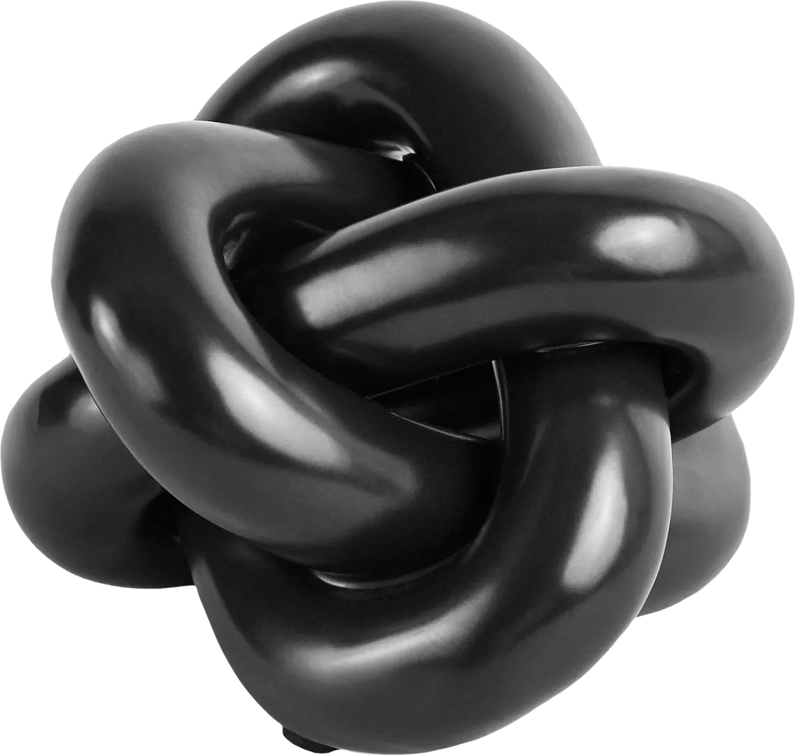 Декоративное изделие Узел бежево-черный керамика 9.5x9x8 см