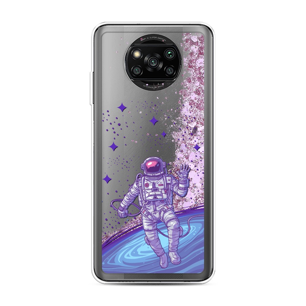 

Жидкий чехол с блестками "Космонавт в открытом космосе" на Xiaomi Poco X3 Pro, 310694-1