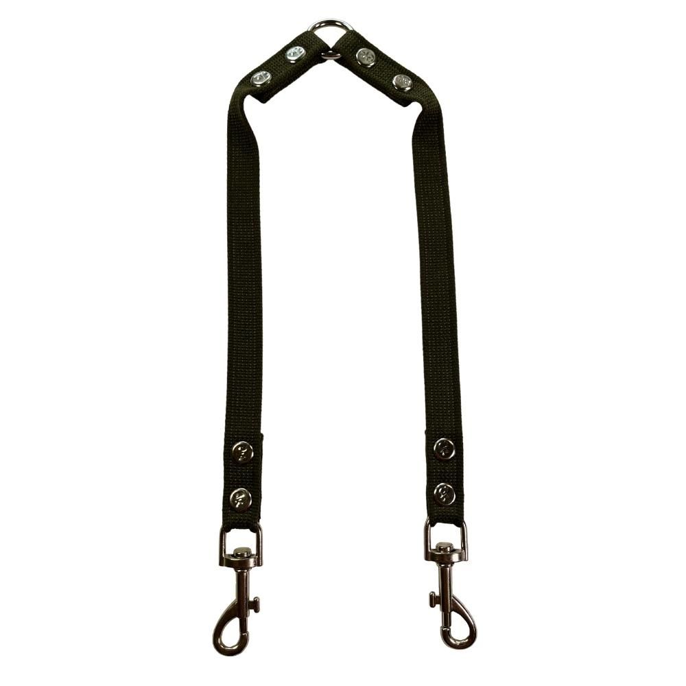 Поводок-сворка для средних собак Б.К. капроновый 60 см х 2 х 20 мм зеленый (до 35 кг х 2)