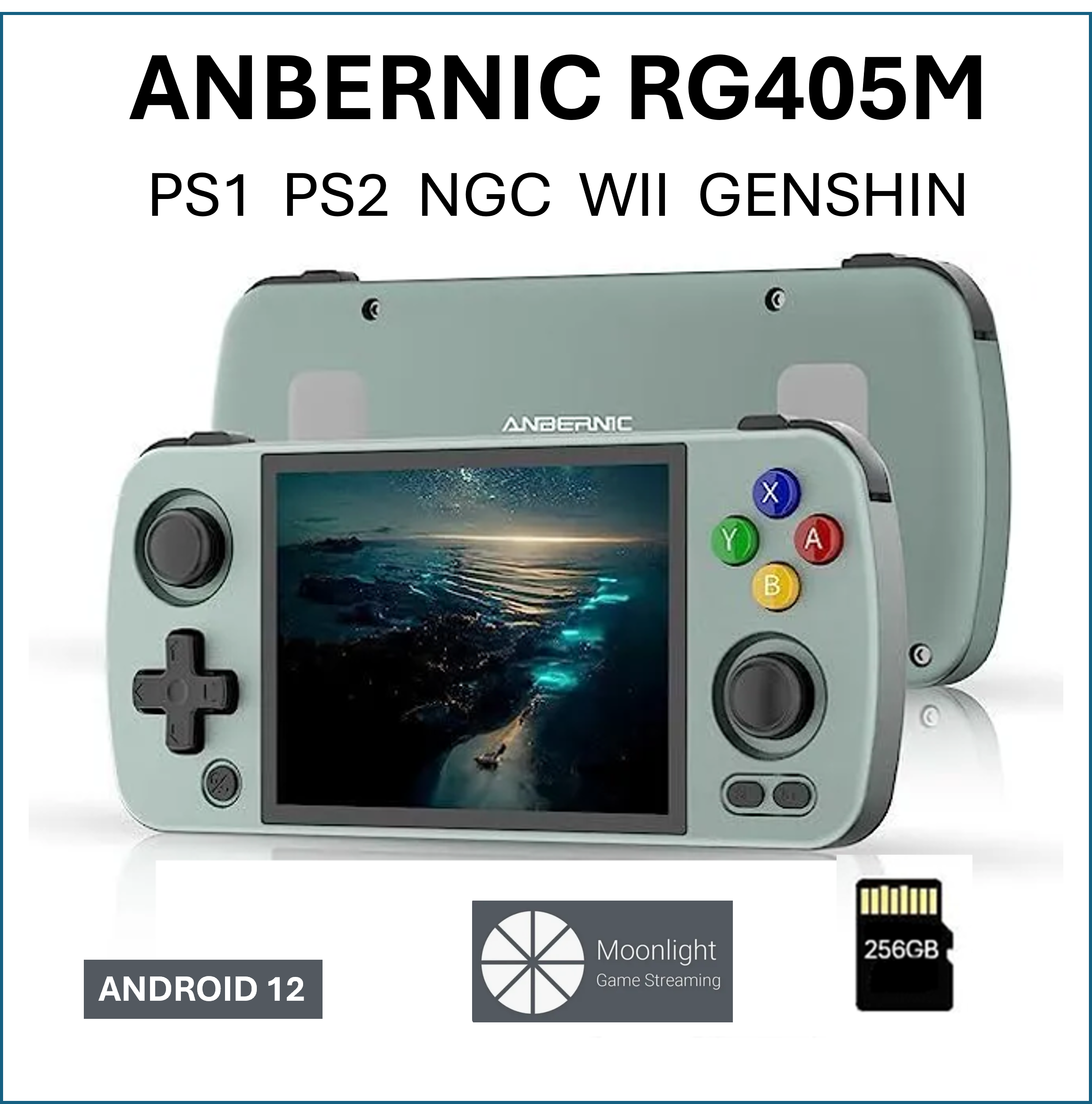 

Игровая приставка Anbernic RG405M 256Gb, Зеленый;серый, RG405M