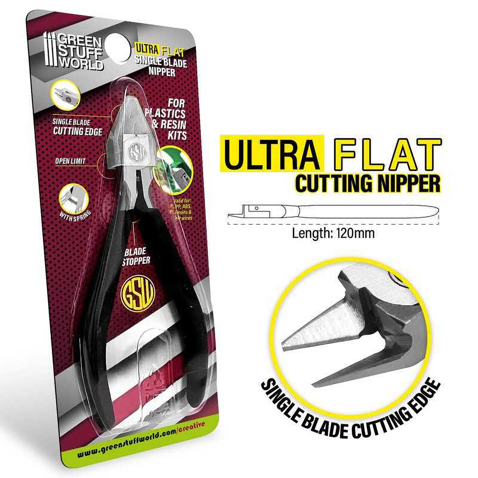

Кусачки для миниатюр Green Stuff World Ultra Flat Single Blade Nipper, Flat