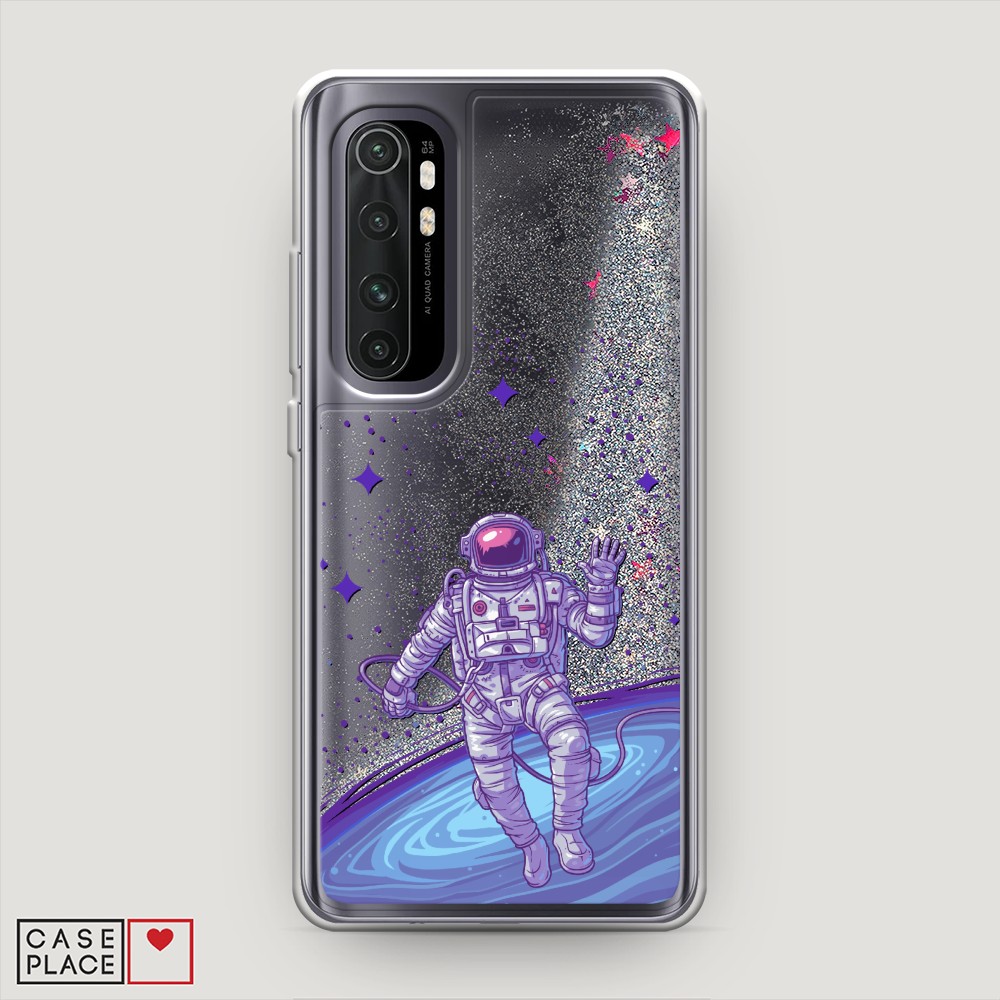 

Жидкий чехол с блестками "Космонавт в открытом космосе" на Xiaomi Mi Note 10 lite, 38491-1