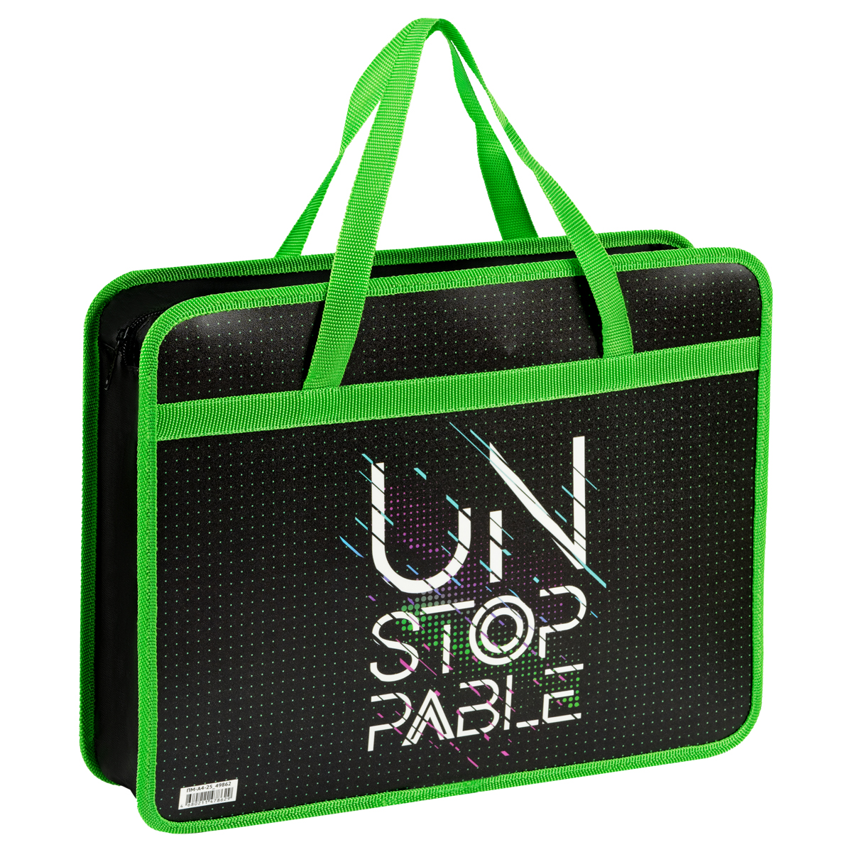 

Папка с ручками А4 ArtSpace Unstopable, пластик, на молнии, 80мм, Разноцветный