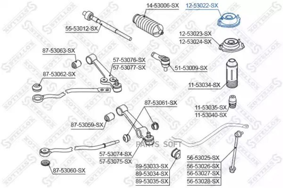 

STELLOX 1253022SX 12-53022-SX_опора амортизатора переднего! VIN: 020708\ KIA Rio 00
