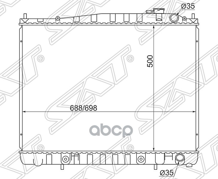 

SAT Радиатор NISSAN TERRANO/PATHFINDER/REGULUS/QX4 3.3/ELGRANDE VG33 96-03 GASOLINE
