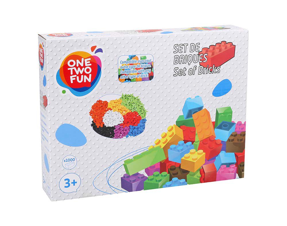 Конструктор блочный ONE TWO FUN 1000 деталей