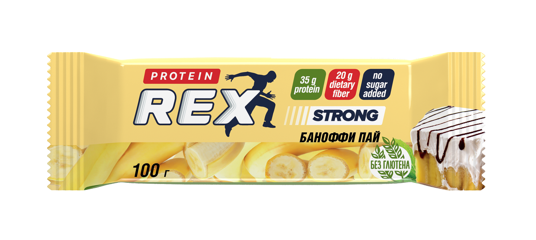 Батончик ProteinRex Strong протеиновый, баноффи пай, 100 г