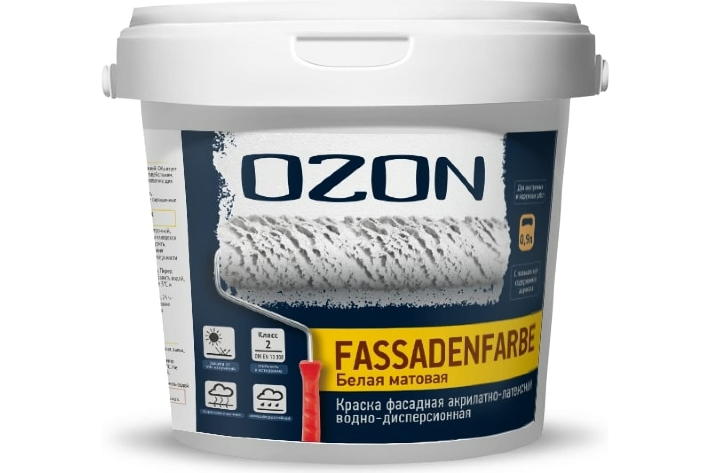 фото Фасадная краска ozon fassadenfarbe вд-ак 112а 0.9л/1.4кг вд-ак-112а-1,4 ozone