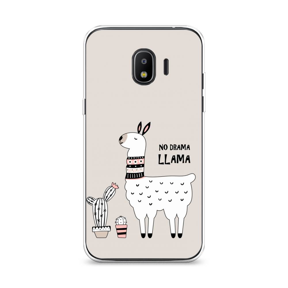 

Чехол Awog на Samsung Galaxy J2 2018 "No drama LLama", Бежевый;серый;белый, 25650-2