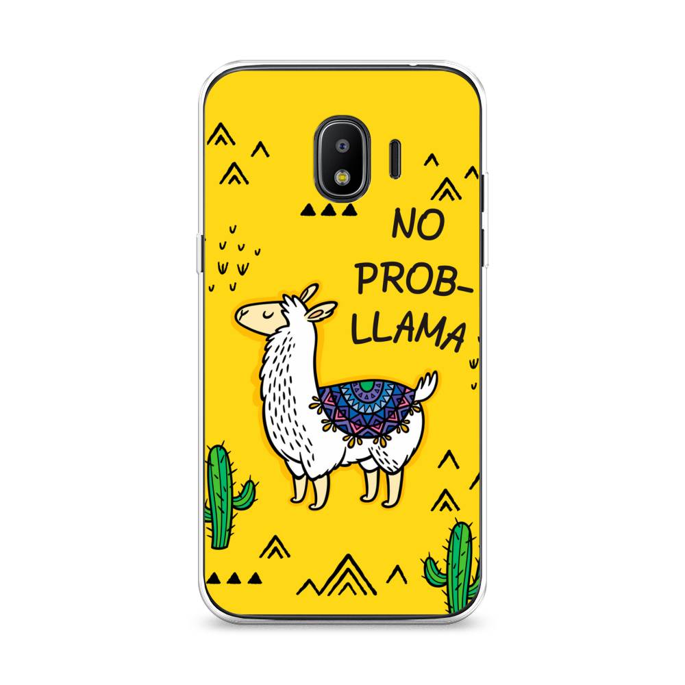 

Чехол Awog на Samsung Galaxy J2 2018 "No probLLama", Желтый;черный;синий, 25650-2