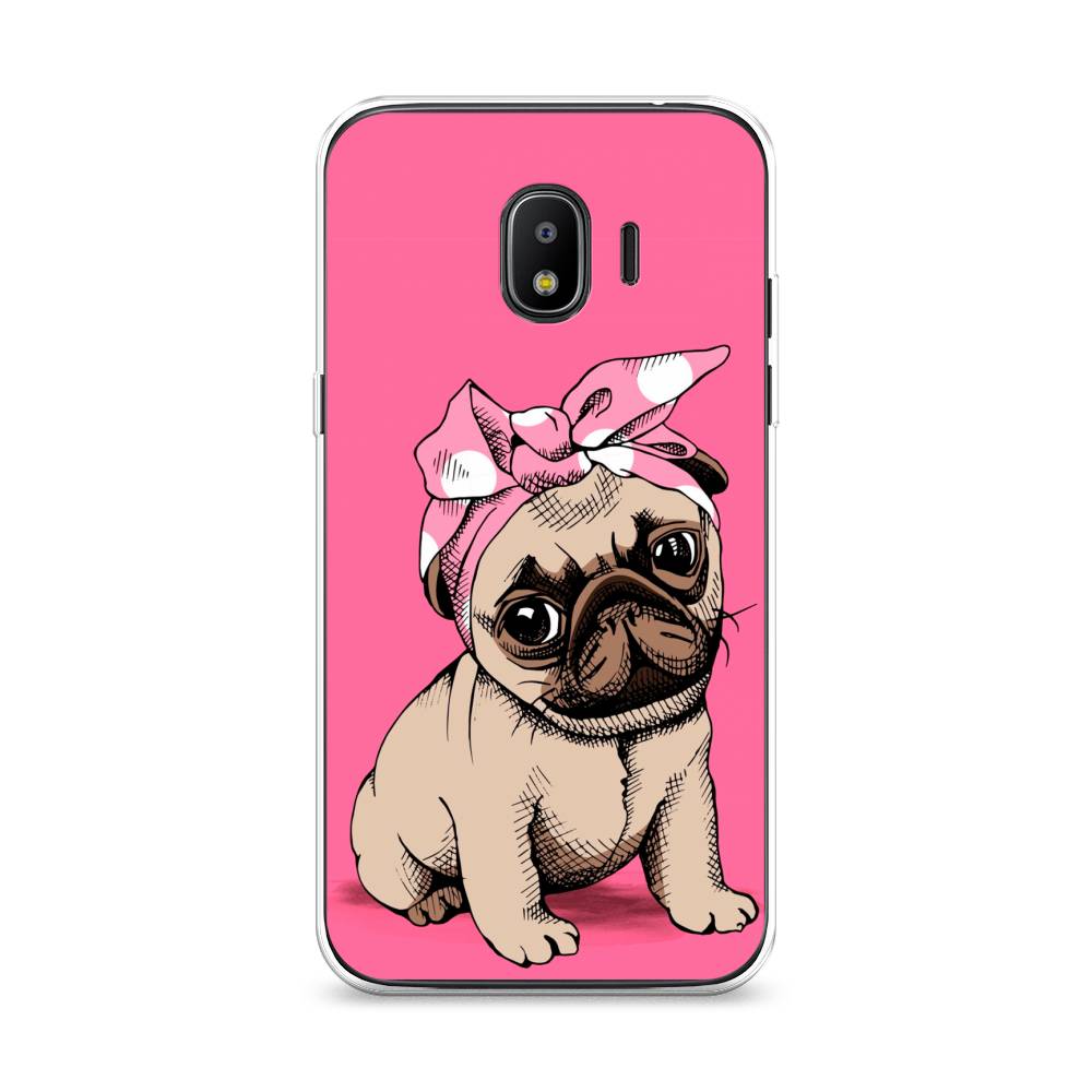 

Чехол Awog на Samsung Galaxy J2 2018 "Dog Pin-Up", Розовый;бежевый, 25650-2