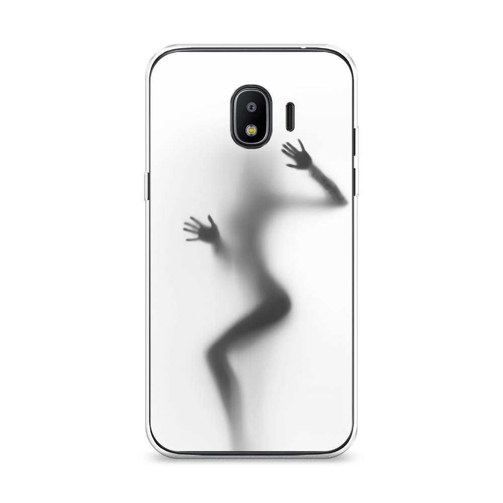 

Чехол Awog на Samsung Galaxy J2 2018 "Девушка в душе", Серый;белый;черный, 25650-7