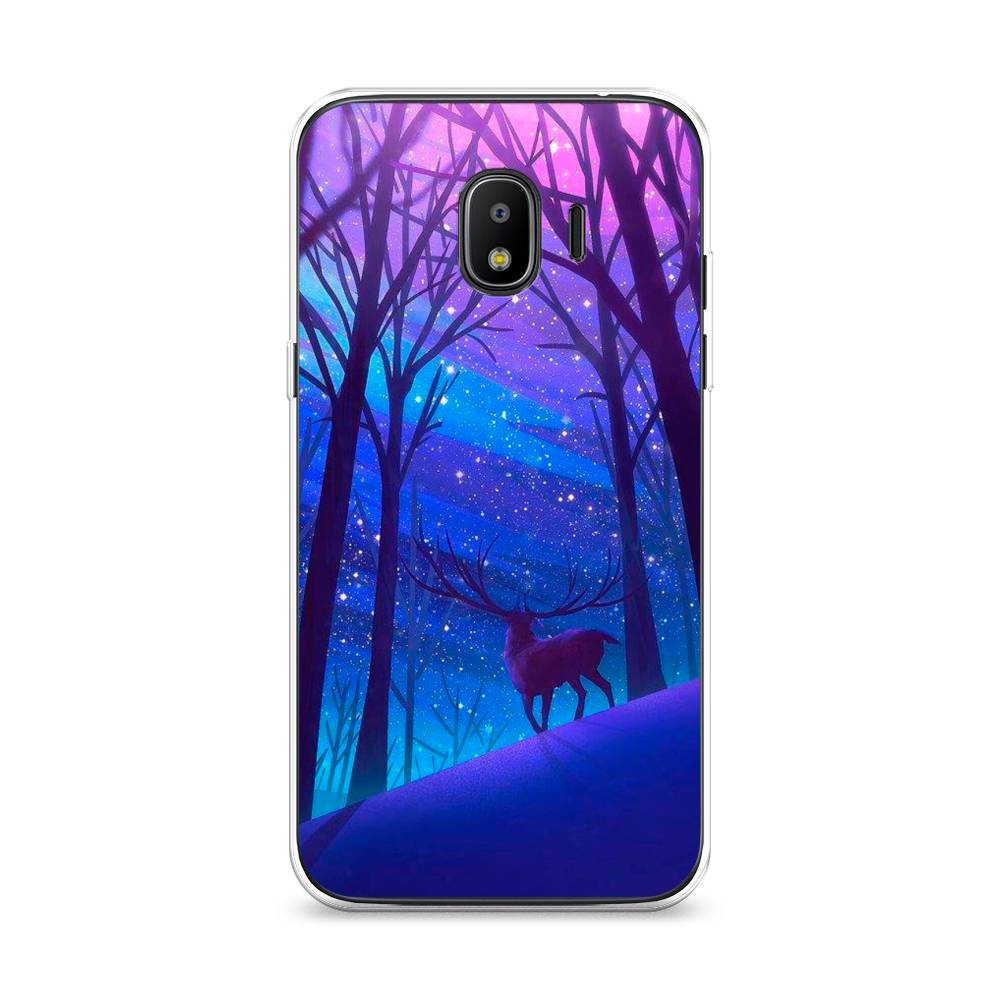 

Чехол Awog на Samsung Galaxy J2 2018 "Северный олень", Фиолетовый;голубой;синий, 25650-2