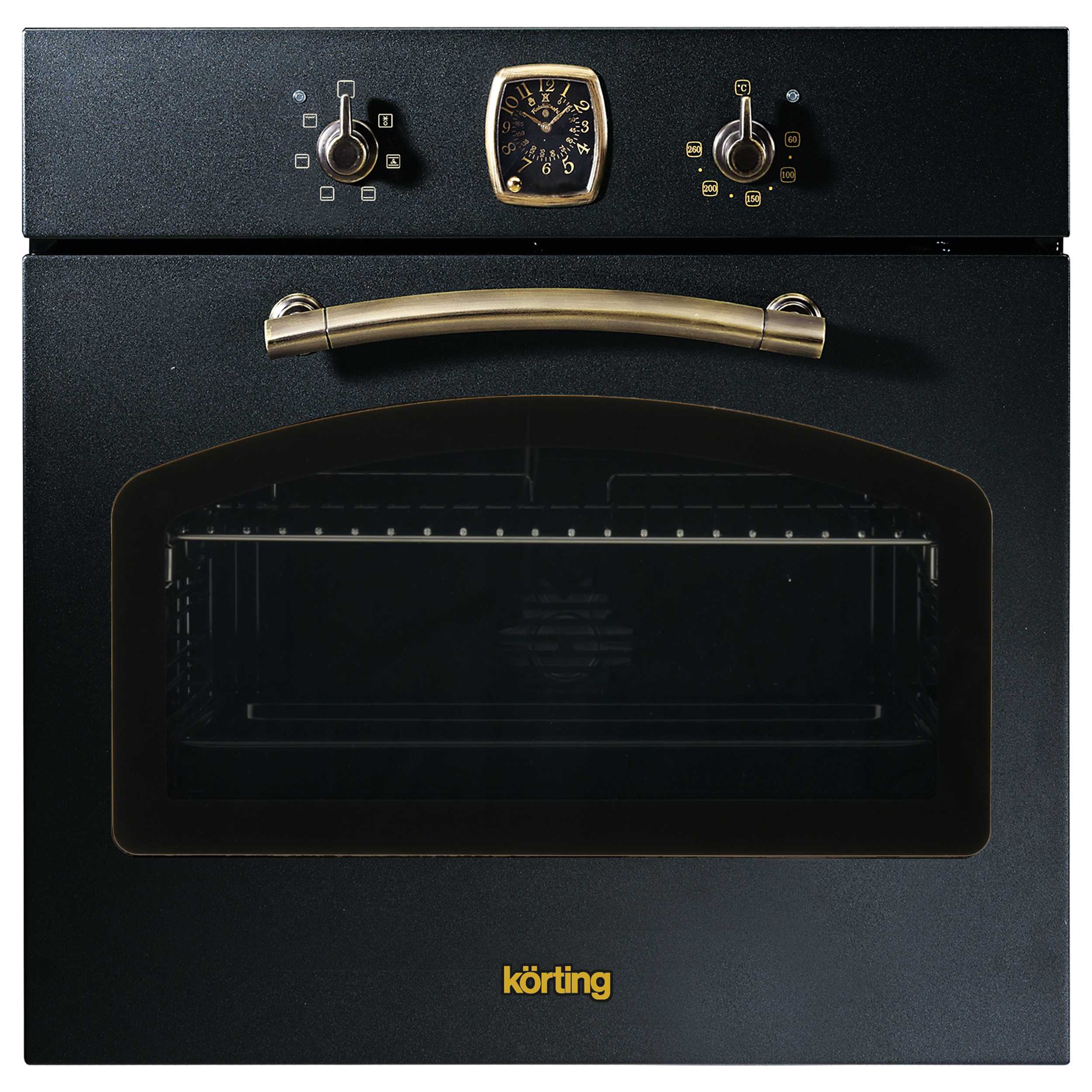 Встраиваемый электрический духовой шкаф Korting OKB 460 RN черный, золотистый