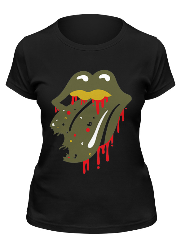 

Футболка женская Printio Walking dead x rolling stones черная 2XL, Черный, Walking dead x rolling stones