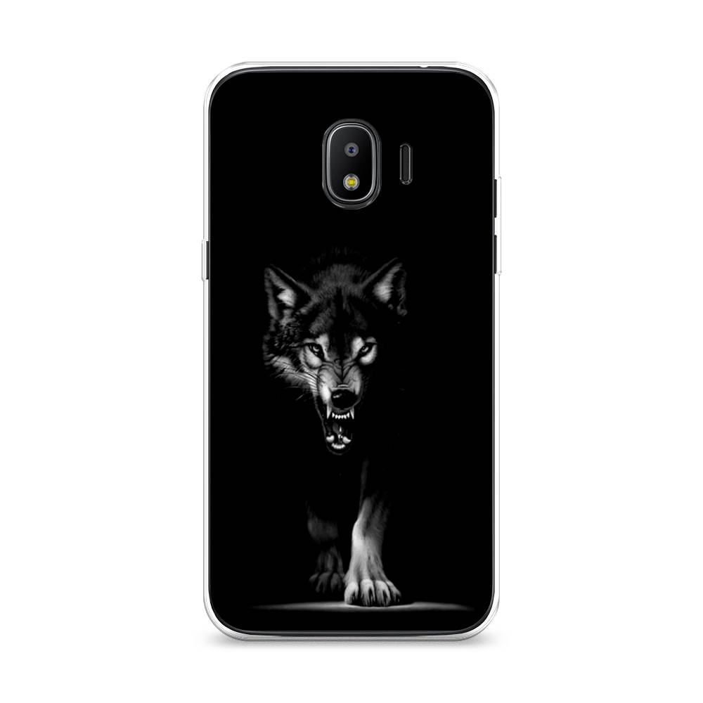 

Чехол Awog на Samsung Galaxy J2 2018 "Волк выходит из ночи", Серый;черный;белый, 25650-1