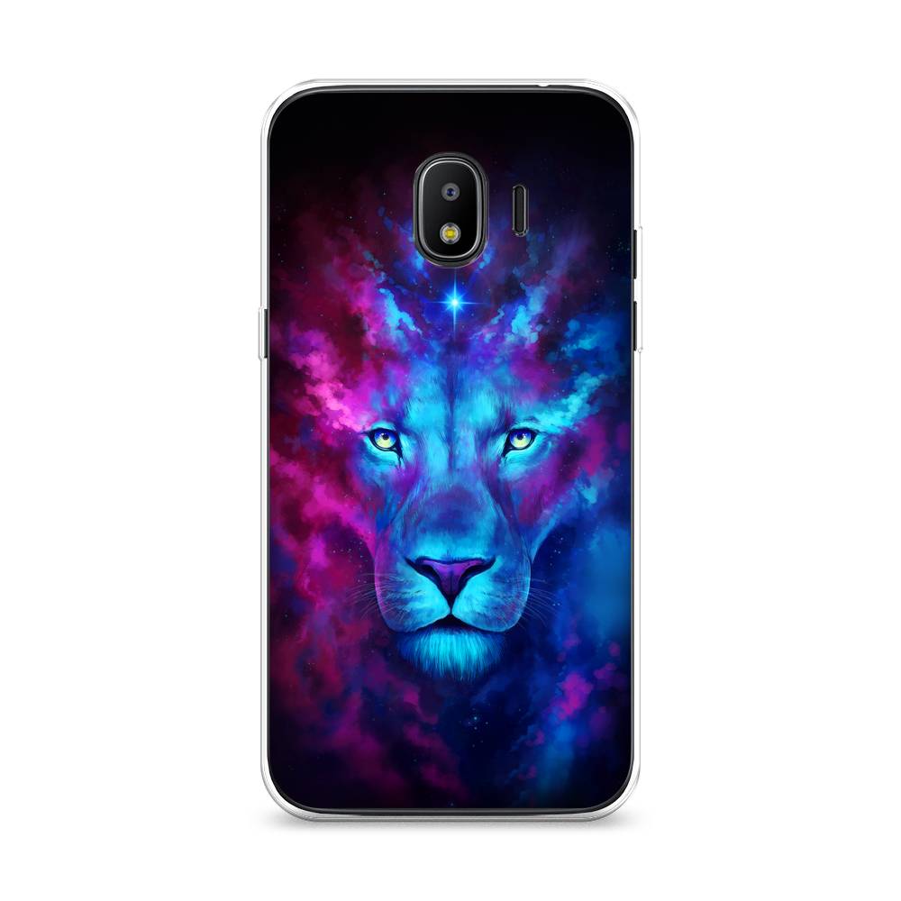 

Чехол Awog на Samsung Galaxy J2 2018 "Космический лев", Голубой, 25650-1