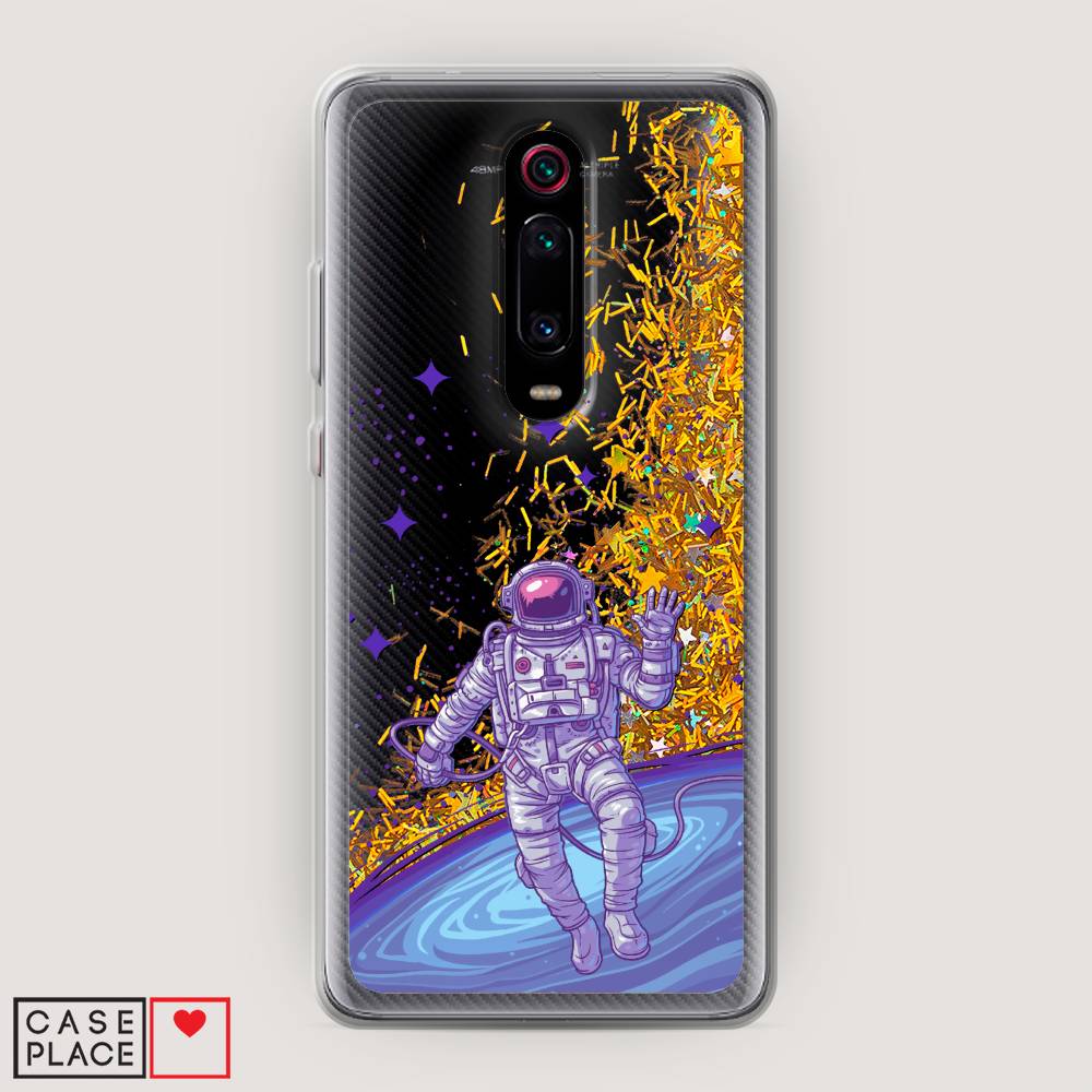 

Жидкий чехол с блестками "Космонавт в открытом космосе" на Xiaomi Mi 9T Pro, 35890-1