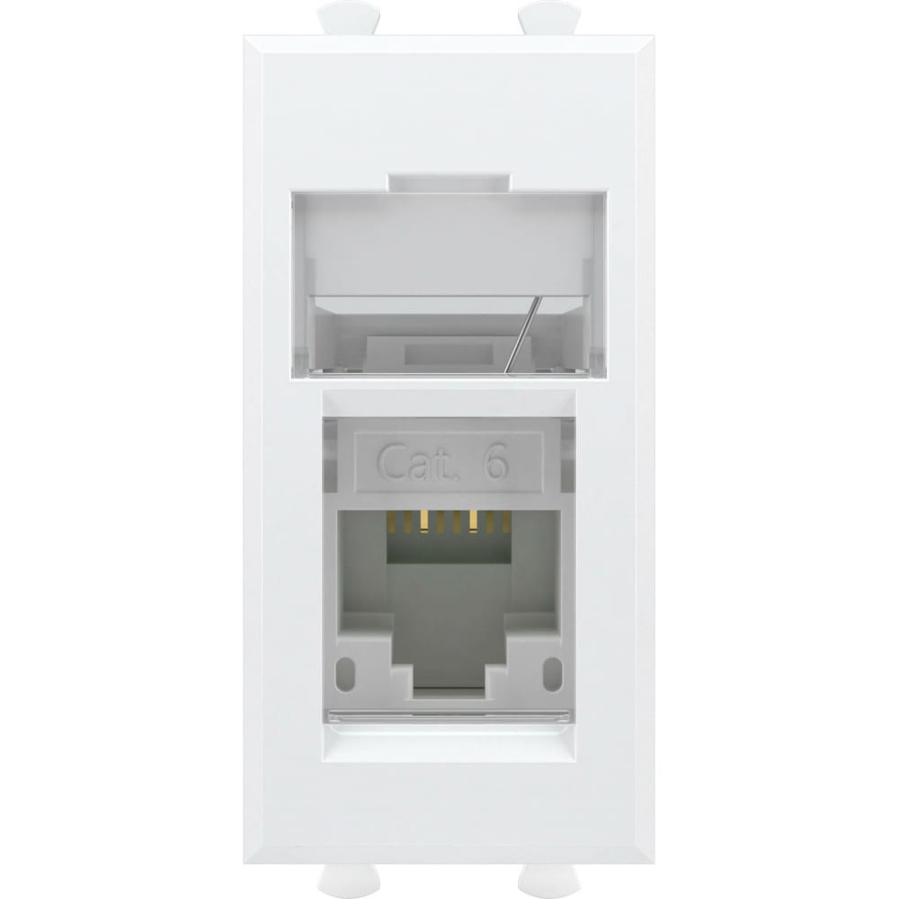 

Компьютерная модульная розетка DKC 1 модуль Avanti "Белое облако" RJ-45 категории 6 440029