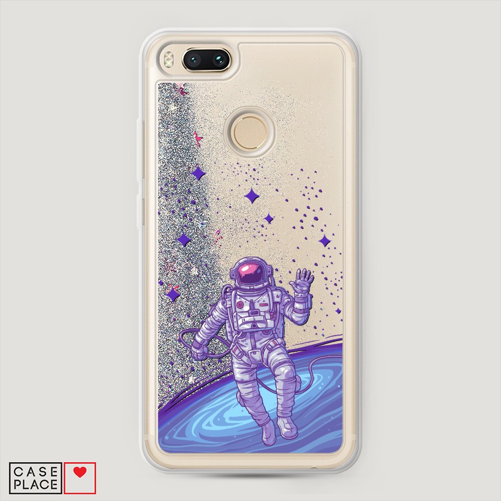 

Жидкий чехол с блестками "Космонавт в открытом космосе" на Xiaomi Mi 5X