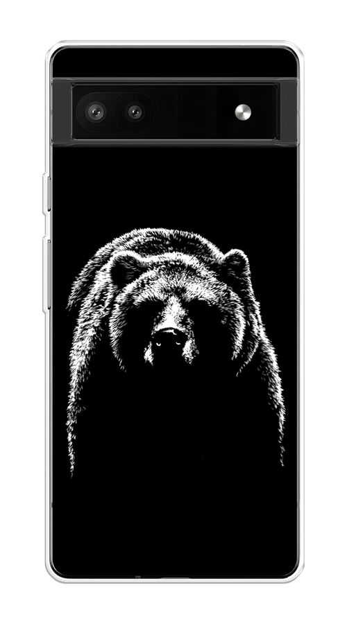 

Чехол на Google Pixel 6A "Медведь в ночи", Белый;черный, 271150-1