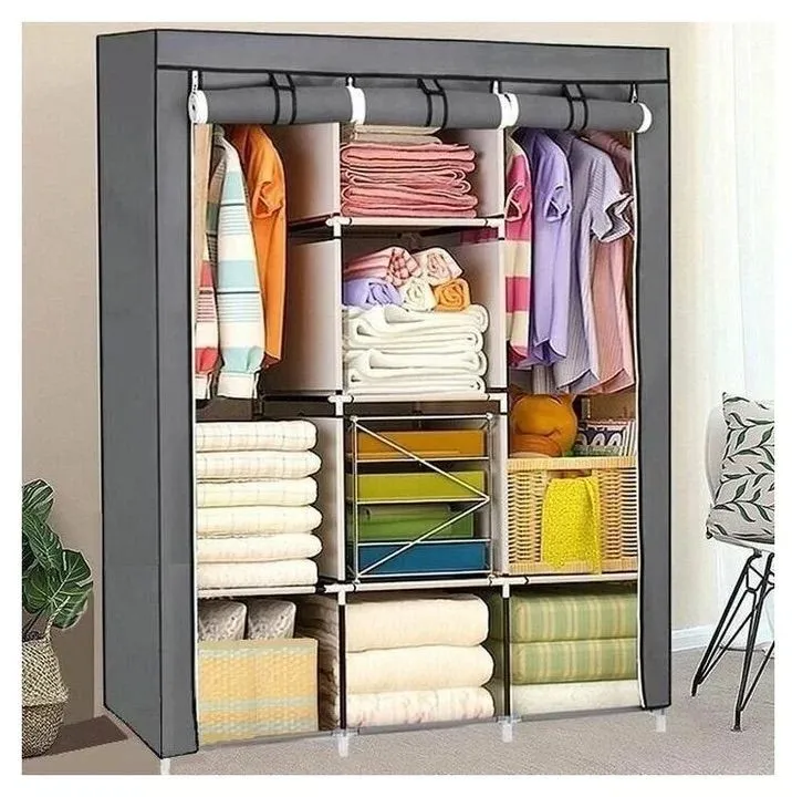 

Шкаф Storage Wardrobe складной каркасный тканевый для одежды 130x45x170 см