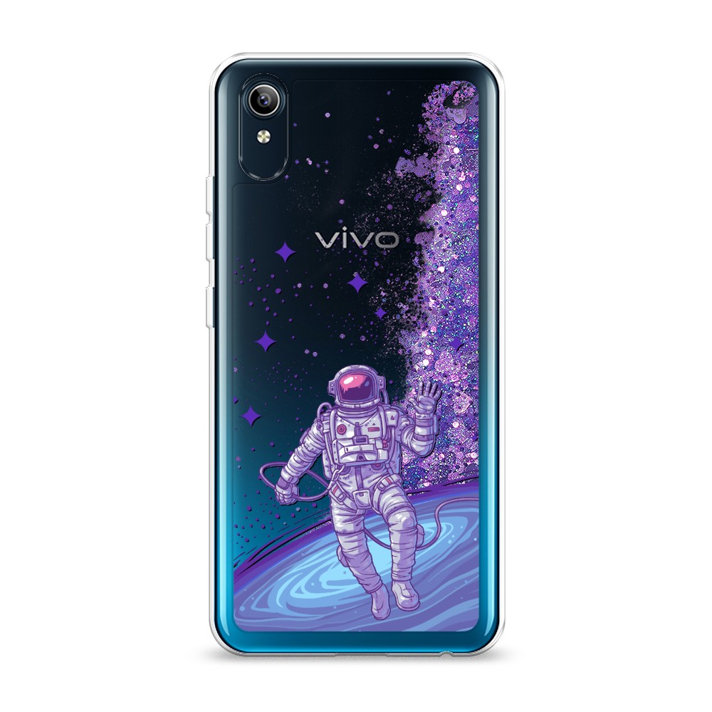 

Жидкий чехол с блестками "Космонавт в открытом космосе" на Vivo Y91c, 262892-1