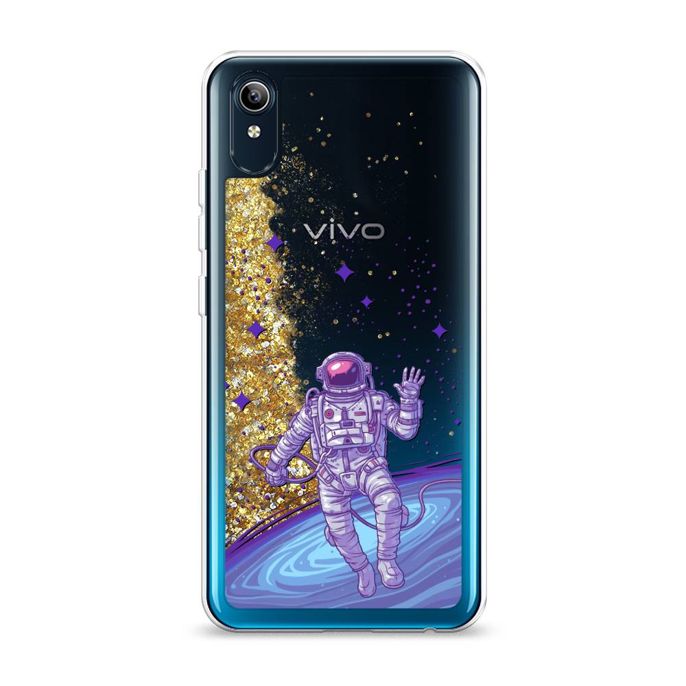 

Жидкий чехол с блестками "Космонавт в открытом космосе" на Vivo Y91c, 262890-1