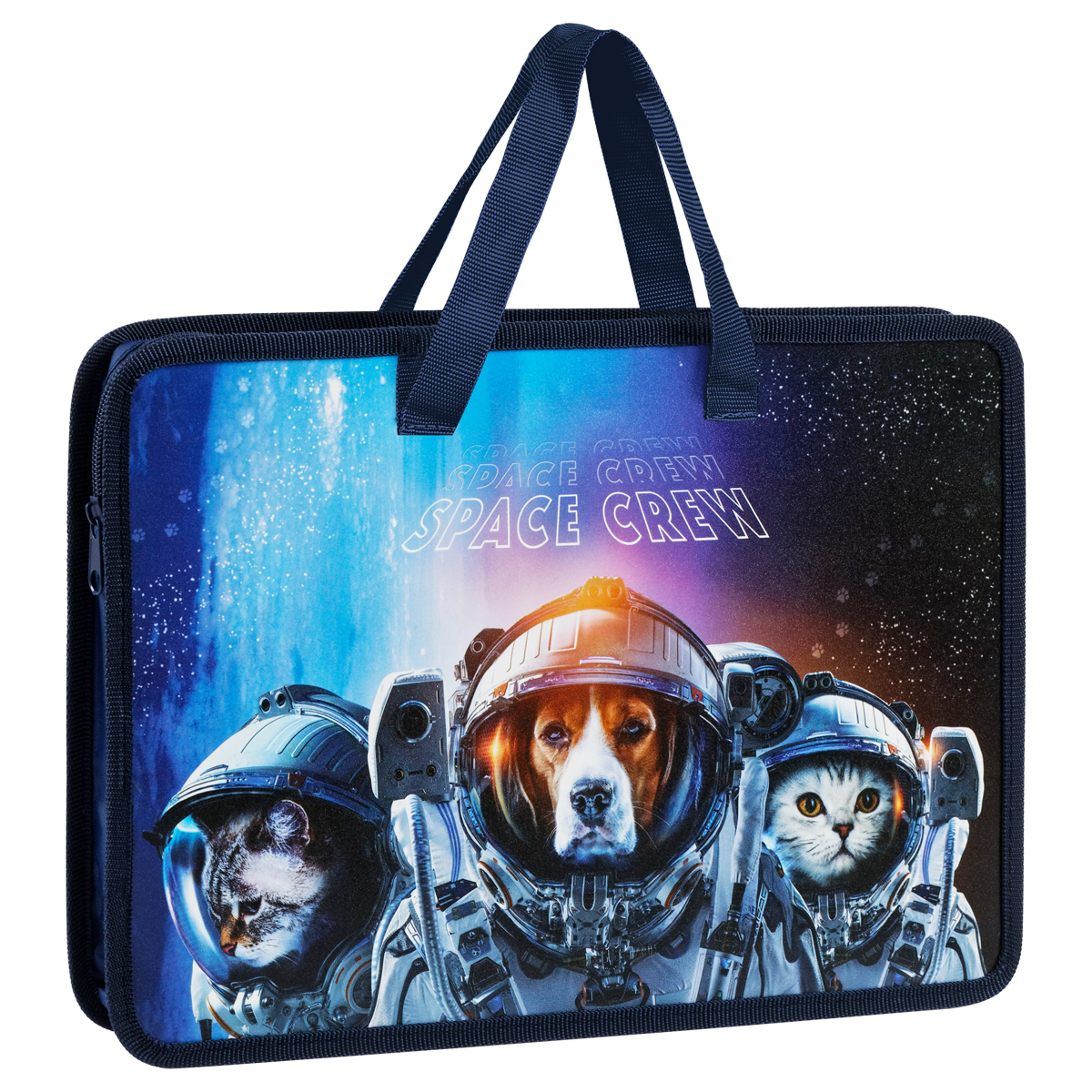 

Папка с ручками А4 ArtSpace Space Crew, пластик, на молнии, 45мм, Разноцветный