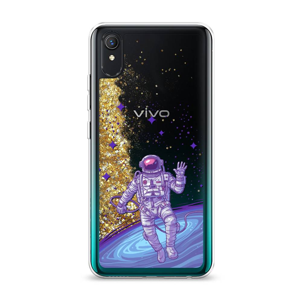 

Жидкий чехол с блестками "Космонавт в открытом космосе" на Vivo Y1s, 263290-1