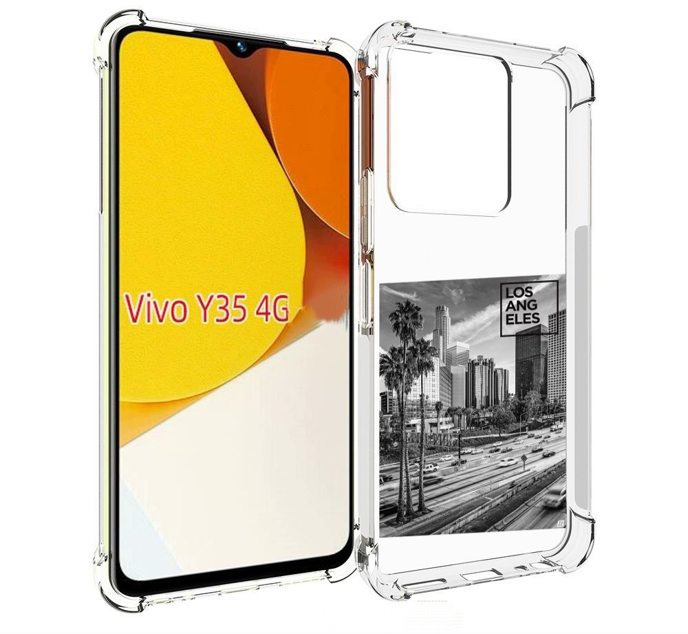 

Чехол MyPads черно белый лос анджелес для Vivo Y35 4G 2022 / Vivo Y22, Прозрачный, Tocco