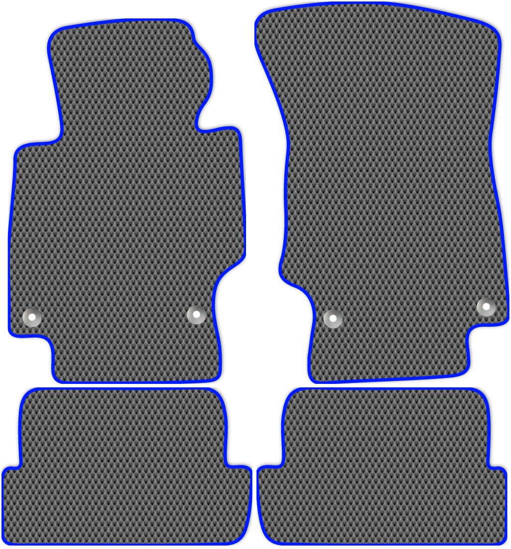 

Коврики ЭВА в салон для Audi TT 2 (8J) 2006 - 2014, 4 шт. серый, синий кант, 1231-S4Y-H