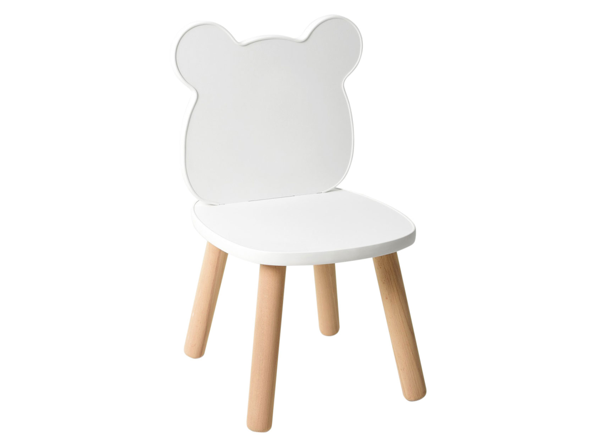 Детский стульчик Первый Мебельный Мишка Белый Натуральный
