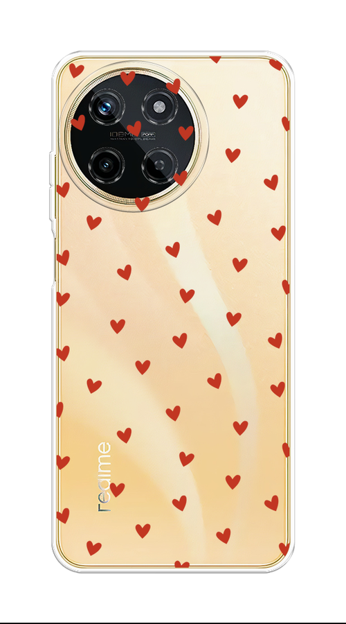 

Чехол на Realme 11 4G "Red hearts", Красный;прозрачный, 2515150-1