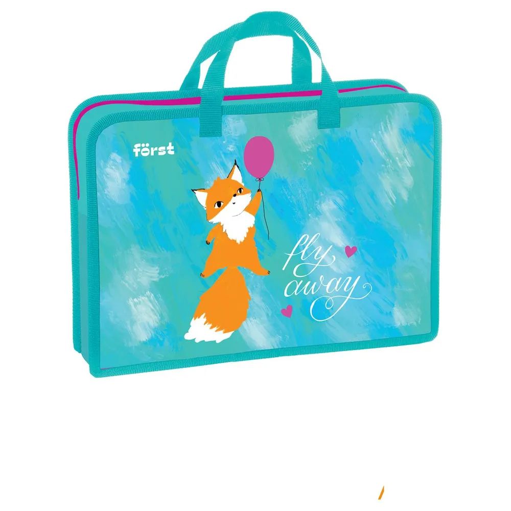 

Папка с ручками 1 отделение, А4 Forst Pretty fox, 340*245*75мм, пластик, на молнии, Разноцветный