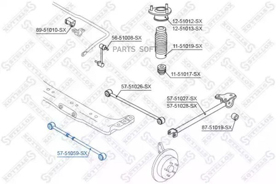 

57-51059-SX_рычаг задней подвески передний Hyundai Lantra/Coupe 00> Stellox 5751059sx