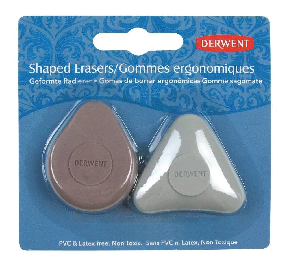 фото Набор каучуковых ластиков derwent "shaped erasers", 2 штуки