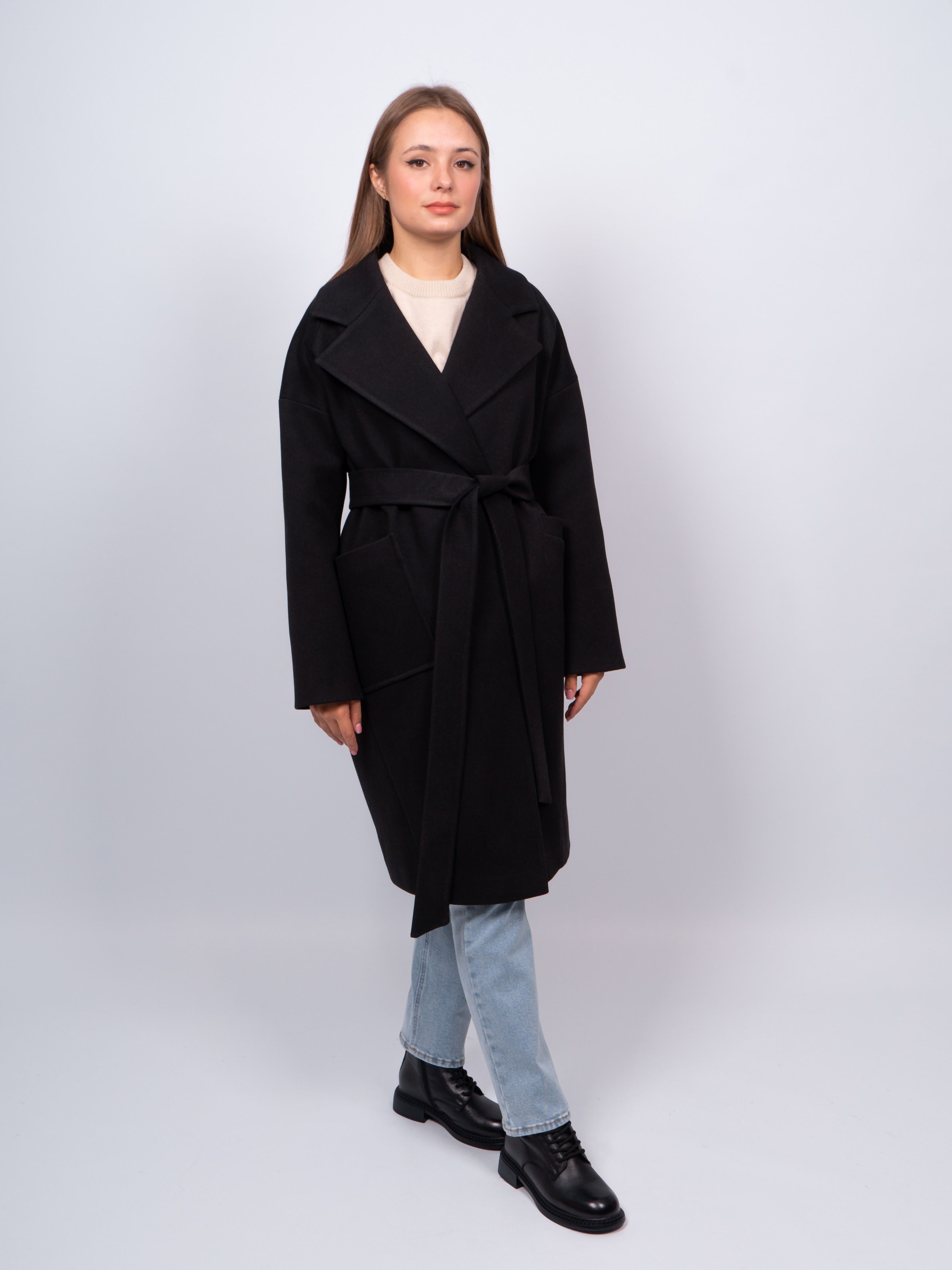 

Пальто женское 365 clothes KR-291-Рубчик черное 46 RU, Черный, KR-291-Рубчик