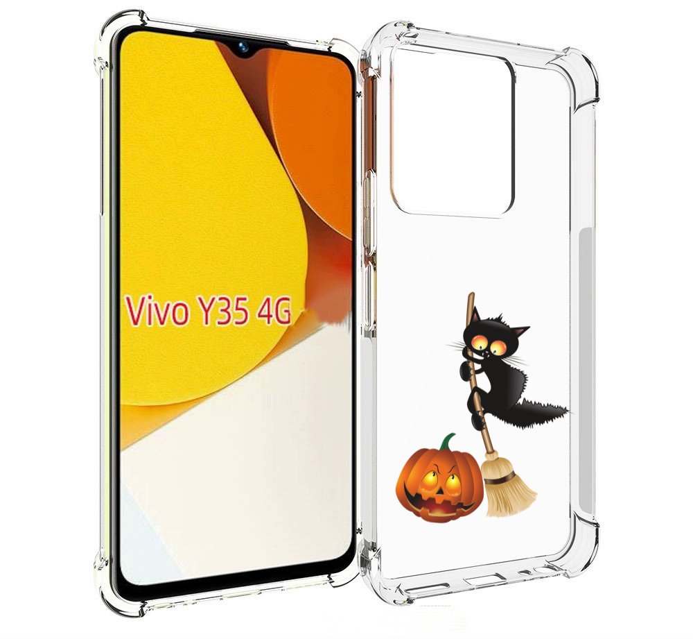 

Чехол MyPads хэлуинский котик для Vivo Y35 4G 2022 / Vivo Y22, Прозрачный, Tocco