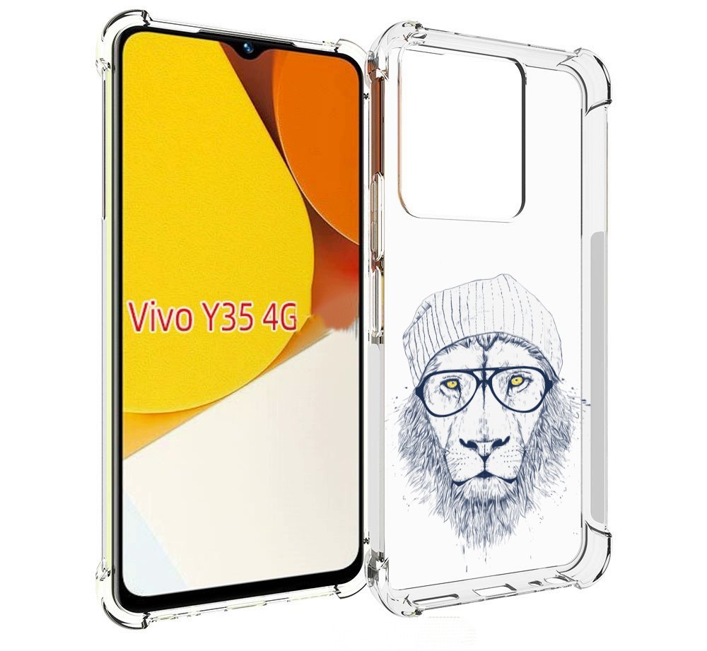 

Чехол MyPads хиппи лев для Vivo Y35 4G 2022 / Vivo Y22, Прозрачный, Tocco