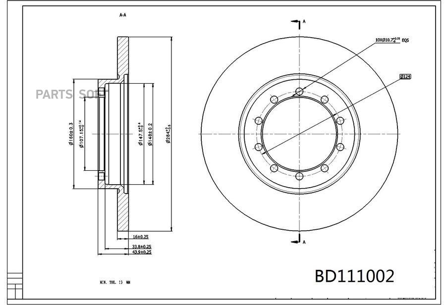 

Диск Тормозной Задний Ford Transit 06- (Trw Df6711) K011317 Miles арт. K011317