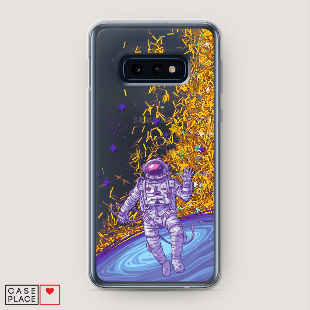 

Жидкий чехол с блестками "Космонавт в открытом космосе" на Samsung Galaxy S10E, 27290-1