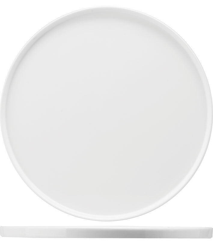 фото Сервировочное блюдо kunstwerk для пиццы 355х355х10мм фарфор белый